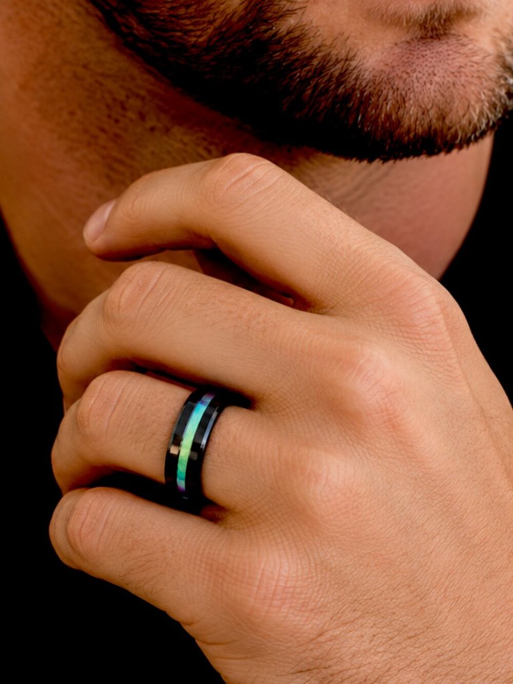 Men Rings Size 10, Stainless Steel Band, Engagement, Eternal, Brushed Design